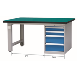 重型工作臺(tái)帶四抽底柜(40mm復(fù)合臺(tái)面)，E-XBG1575(B)